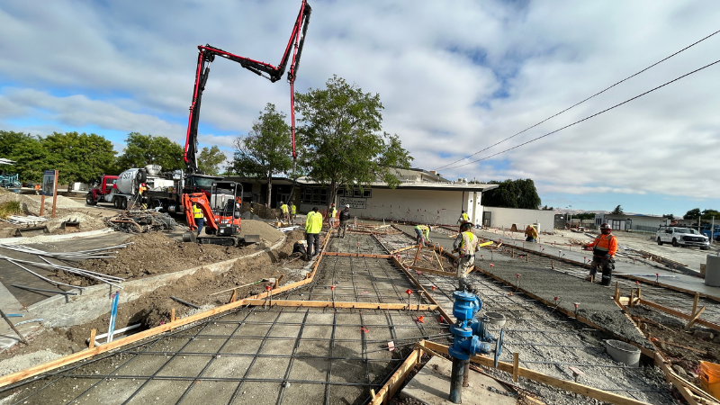 Installing rebar in preparation for concrete work